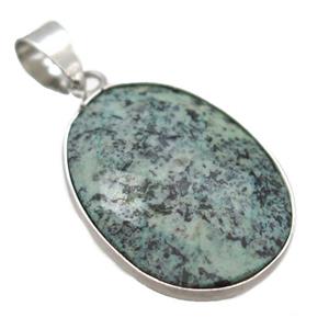 African Turquoise oval pendant, approx 17-22mm