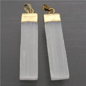 white Calcite rectangle pendant, approx 13-50mm