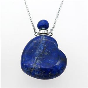 blue Lapis Lazuli perfume bottle Necklace, approx 28-30mm, 50cm length