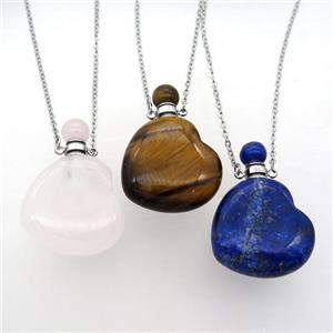 mix Gemstone perfume bottle Necklace, approx 28-30mm, 50cm length