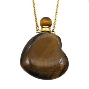 Tiger eye stone perfume bottle Necklace, approx 28-30mm, 50cm length