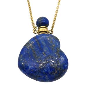 blue Lapis perfume bottle Necklace, approx 28-30mm, 50cm length