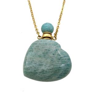 green Amazonite perfume bottle Necklace, approx 28-30mm, 50cm length