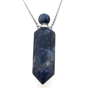 blue Sodalite perfume bottle Necklace, approx 16-60mm