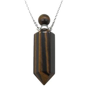 Tiger eye stone perfume bottle Necklace, approx 16-60mm