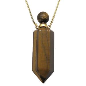 Tiger eye stone perfume bottle Necklace, approx 16-60mm