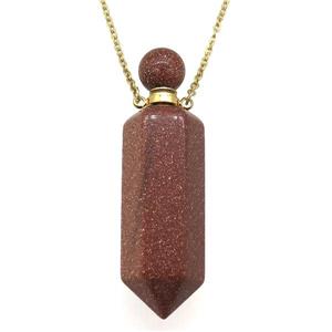 gold SandStone perfume bottle Necklace, approx 16-60mm