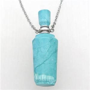 Magnesite Turquoise Perfume Bottle Necklace, approx 15-47mm