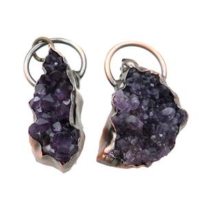 Amethyst Durzy pendant, freeform, antique red, approx 18-35mm