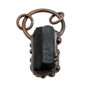 black Tourmaline pendant, antique red, approx 20-40mm