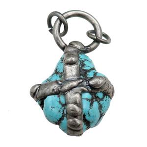 blue Magnesite Turquoise nugget pendant, antique, approx 25-45mm