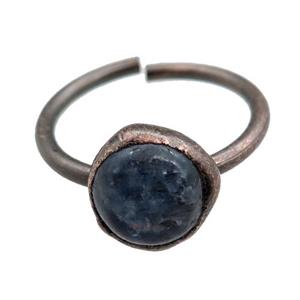 blue Kyanite Rings, adjustable, antique red, approx 11mm, 22mm dia