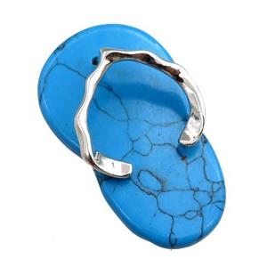 blue synthetic turquoise shoes pendant, approx 23-40mm