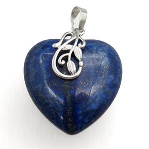 blue lapis heart pendant, approx 30mm