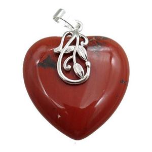 red jasper heart pendant, approx 30mm