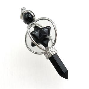 black onyx agate magicwand pendant, approx 8-60mm