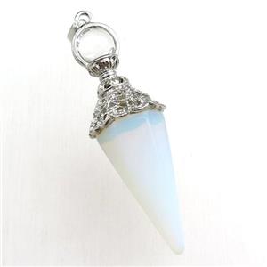 white opalite pendulum pendant, approx 18-55mm