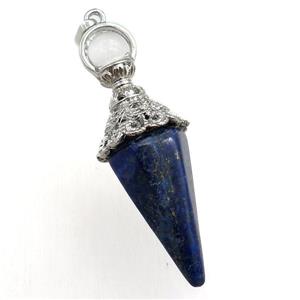 lapis lazuli pendulum pendant, approx 18-55mm