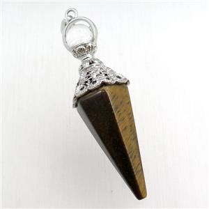 tiger eye stone pendulum pendant, approx 18-55mm