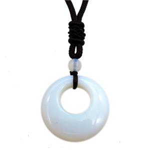 white opalite necklace, approx 25mm, 3mm