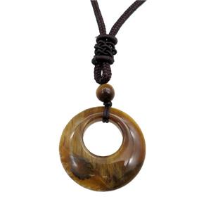 tiger eye stone necklace, approx 25mm, 3mm