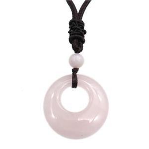 rose quartz necklace, approx 25mm, 3mm