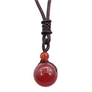 red carnelian necklace, approx 16mm, 3mm