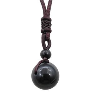 black onyx agate necklace, approx 16mm, 3mm