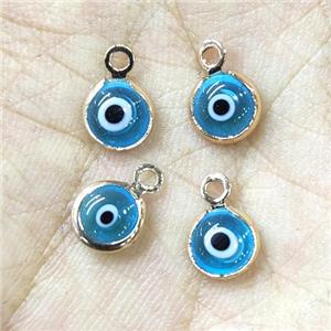 blue Lampwork evil eye pendant, approx 6mm dia