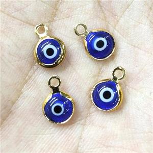 blue Lampwork evil eye pendant, approx 6mm dia