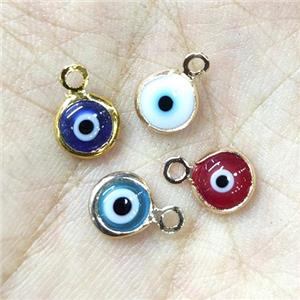 Lampwork Glass evil eye pendant, mix color, approx 6mm dia