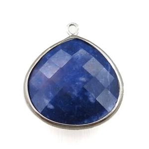 Natural Blue Sodalite Pendant Faceted Teardrop, approx 25mm