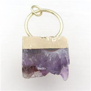 Amethyst Druzy pendant, gold plated, approx 30-50mm