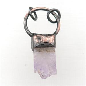 Amethyst Druzy pendant, antique red, approx 13-40mm