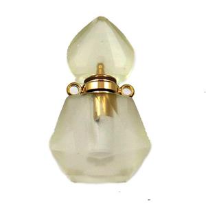 Lemon Quartz perfume bottle pendant, approx 16-27mm