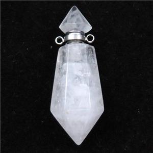 clear quartz perfume bottle pendant, approx 17-41mm