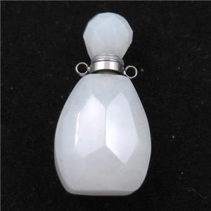 white Jasper perfume bottle pendant, approx 18-37mm