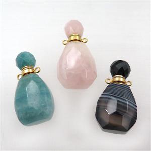 mix Gemstone perfume bottle pendant, approx 18-37mm