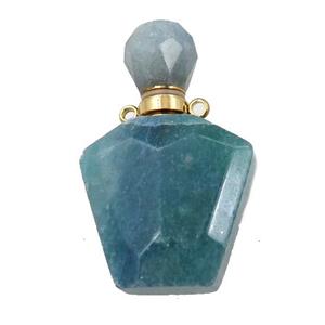 green Quartz perfume bottle pendant, approx 23-36mm