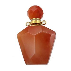 red Chalcedony perfume bottle pendant, approx 23-36mm
