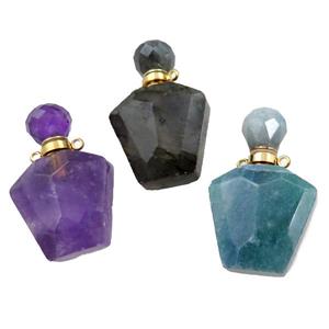 mix Gemstone perfume bottle pendant, approx 23-36mm