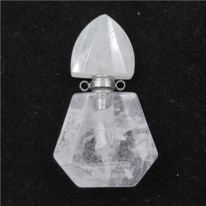 Clear Quartz perfume bottle pendant, approx 28-48mm