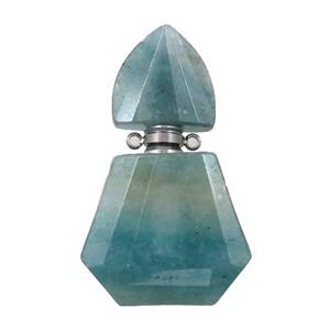 green Quartz perfume bottle pendant, approx 28-48mm