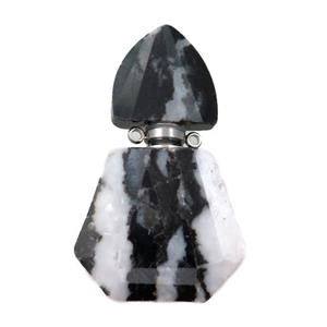 zebra Jasper perfume bottle pendant, approx 28-48mm