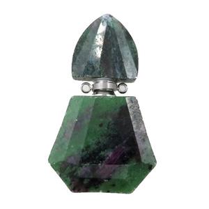 Ruby Zoisite perfume bottle pendant, approx 28-48mm