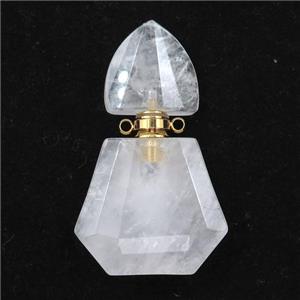 Clear Quartz perfume bottle pendant, approx 28-48mm