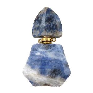 blue Sodalite perfume bottle pendant, approx 28-48mm