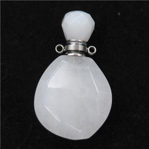 white Jasper perfume bottle pendant, approx 23-38mm