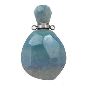 green Quartz perfume bottle pendant, approx 23-38mm