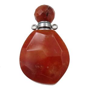 red Chalcedony perfume bottle pendant, approx 23-38mm